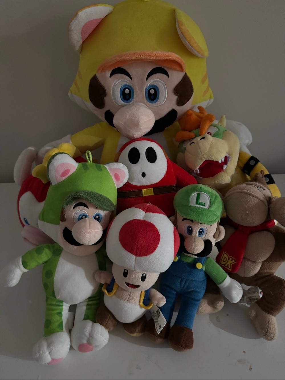 Nintendo Yellow Cat Mario Plush and Assorted Nintendo Character Stuffed Animals